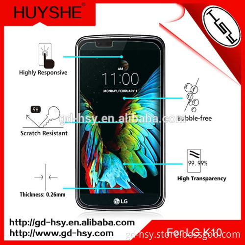Tempered Glass Screen Protector for LG K10/Crystal Clear Screen Silicone Coated Film Mobile Accessories Gold Supplier